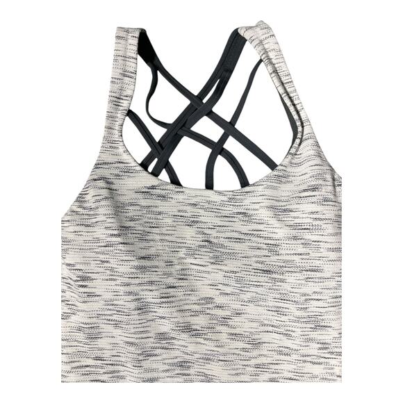Lululemon Strappy Open Back Tank Top Women’s Size 4 Gray Pattern Athletic Yoga - Picture 9 of 9